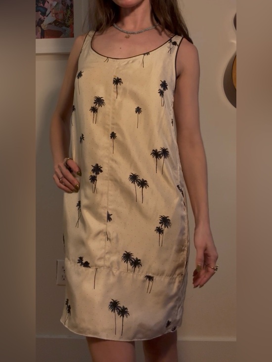 rag & bone Dresses & Skirts - rag & bone Natalie Palm Tree Print Silk Shift Dress Cream Size 0